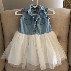 Denim Top/White Tutu Dress
